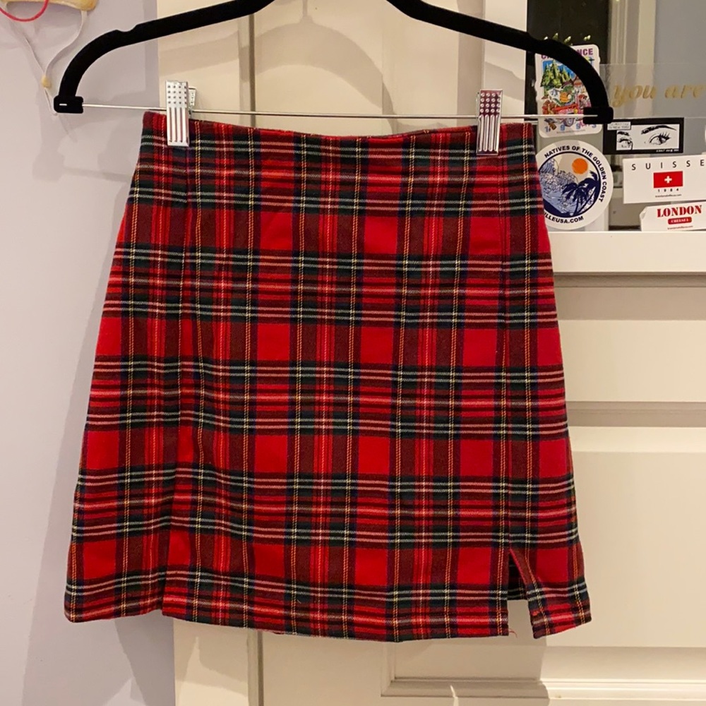 brandy plaid skirt